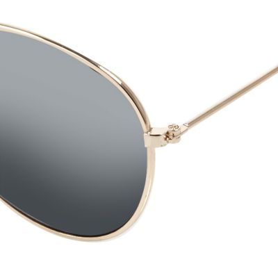 Girls silver tone aviator-style sunglasses